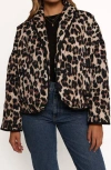 Petal And Pup Petal & Pup Marcos Leopard Print Quilted Jacket In Brown