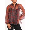 Petal And Pup Petal & Pup Marni Plaid Organza Button-up Shirt In Brown