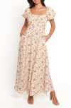 Petal And Pup Petal & Pup Marnie Floral Print Cotton & Linen Maxi Dress In Neutral