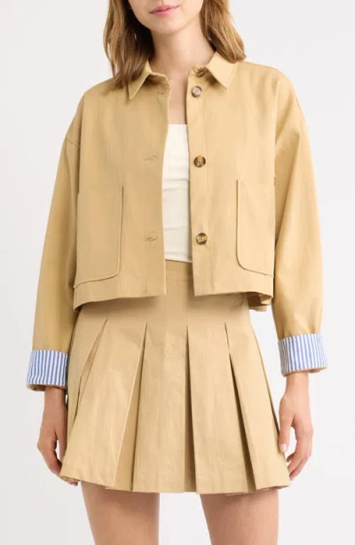 Petal And Pup Petal & Pup Mattie Crop Trucker Jacket In Yellow