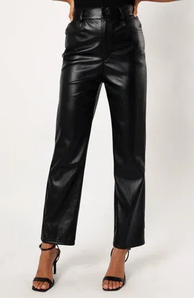 Petal And Pup Petal & Pup Maverick High Waist Straight Leg Faux Leather Pants In Black