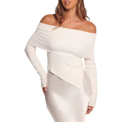 Petal And Pup Petal & Pup Mavis Off The Shoulder Knit Top In White
