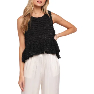 Petal And Pup Petal & Pup Meira High Low Hem Peplum Tank Top In Black