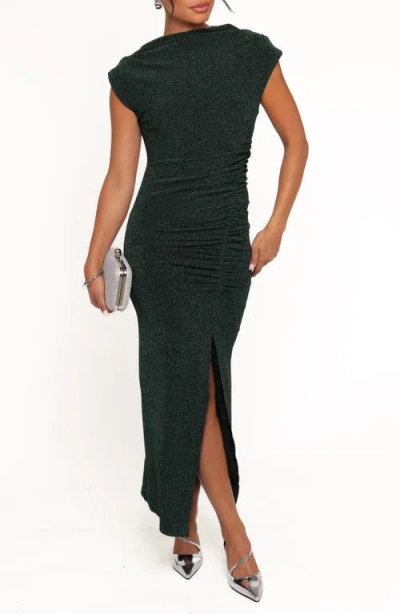Petal And Pup Petal & Pup Mel Metallic Cap Sleeve Midi Dress In Black