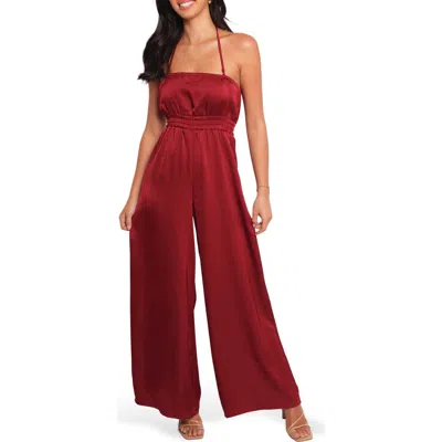 Petal And Pup Petal & Pup Melanii Satin Jumpsuit In Brown