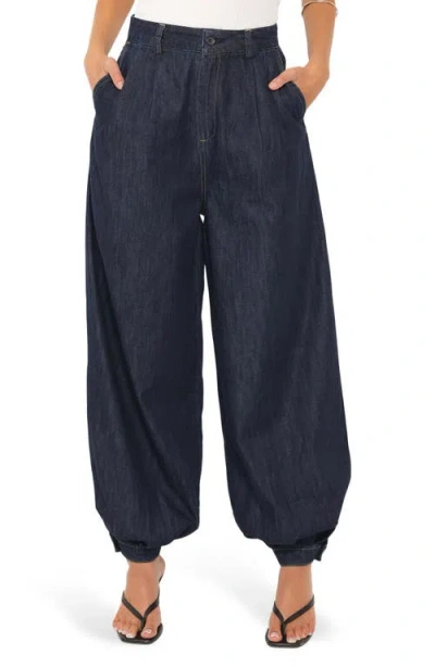 Petal And Pup Petal & Pup Melita High Waist Balloon Leg Jeans In Blue