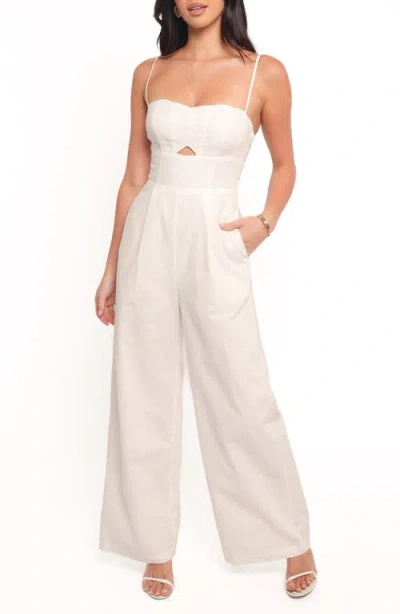 Petal And Pup Petal & Pup Metra Cutout Linen & Cotton Jumpsuit In White