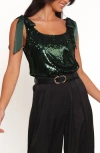 Petal And Pup Petal & Pup Miah Sequin Top In Green
