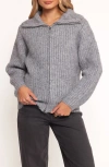 Petal And Pup Petal & Pup Miffy Rib Zip-up Cardigan In Gray