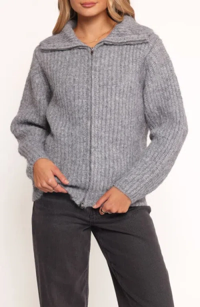 Petal And Pup Petal & Pup Miffy Rib Zip-up Cardigan In Gray