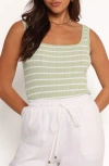 Petal And Pup Petal & Pup Milla Stripe Rib Sweater Tank In Green