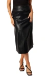 Petal And Pup Petal & Pup Miller Faux Leather Midi Skirt In Black