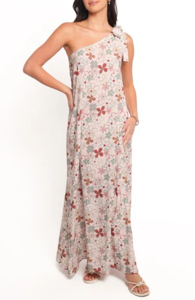 Petal And Pup Petal & Pup Mills Floral Print Asymmetric Maxi Dress In Neutral