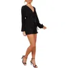 Petal And Pup Petal & Pup Minelli Pleated Long Sleeve Romper In Black