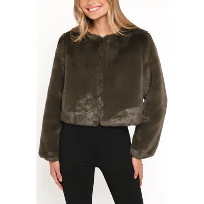 Petal And Pup Petal & Pup Minnie Faux Fur Jacket In Green
