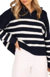Petal And Pup Petal & Pup Miranda Stripe Quarter Zip Sweater In Multi