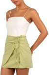Petal And Pup Petal & Pup Mirha Ruched Miniskirt In Green