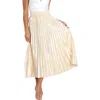 Petal And Pup Petal & Pup Missie Pleated Satin Skirt In Neutral