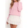 Petal And Pup Petal & Pup Mora Pointelle Shaker Stitch Sweater In Pink