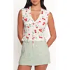 Petal And Pup Petal & Pup Morgan Cherry Print Sleeveless Top In White