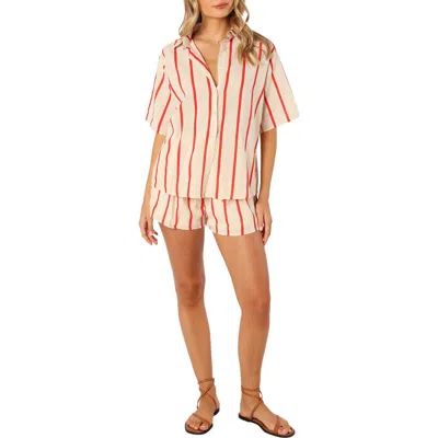 Petal And Pup Petal & Pup Myles Cotton Button-up Shirt & Shorts Set In Multi