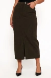 Petal And Pup Petal & Pup Myra Corduroy Midi Skirt In Brown