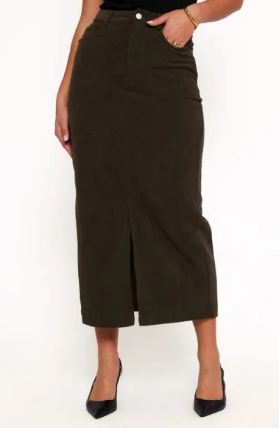 Petal And Pup Petal & Pup Myra Corduroy Midi Skirt In Brown