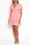 Petal And Pup Petal & Pup Myrtle Back Bow Minidress In Pink