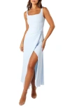 Petal And Pup Petal & Pup Nadea Wrap Front Sheath Dress In Blue