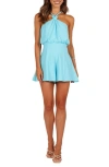 Petal And Pup Petal & Pup Nadine Halter Romper In Blue