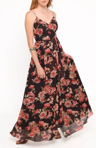 Petal And Pup Petal & Pup Naver Floral Print Sleeveless Maxi Dress In Black