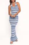 Petal And Pup Petal & Pup Neasa Knit Maxi Dress In Blue