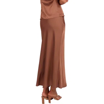 Petal And Pup Petal & Pup Nellie Satin Maxi Skirt In Banksia Brown
