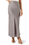 Petal And Pup Nellie Satin Midi Skirt In Silver