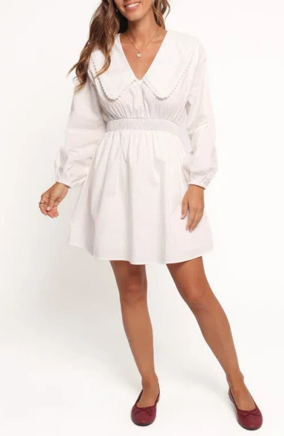 Petal And Pup Petal & Pup Nerida Long Sleeve Cotton Minidress In White