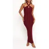 Petal And Pup Petal & Pup Nessa Halter Neck Sweater Dress In Burgundy