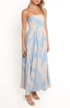 Petal And Pup Petal & Pup Nesta Strapless Maxi Dress In Blue