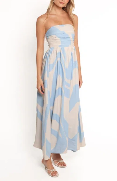 Petal And Pup Petal & Pup Nesta Strapless Maxi Dress In Blue