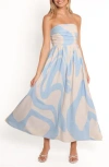 Petal And Pup Petal & Pup Nesta Strapless Maxi Dress In Blue