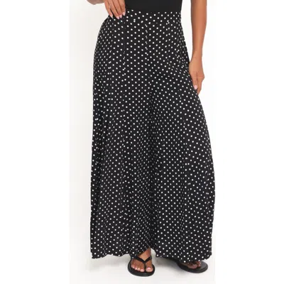 Petal And Pup Petal & Pup Neveah Polka Dot Wide Leg Pants In Burgundy