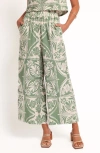 Petal And Pup Petal & Pup Nevin Printed Wide Leg Pants In Green