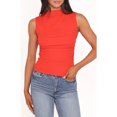 Petal And Pup Petal & Pup Nissa Mock Neck Sleeveless Top In Red