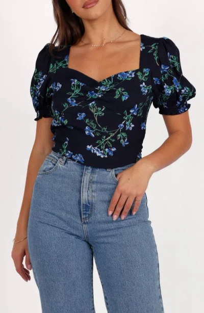 Petal And Pup Petal & Pup Noel Floral Top In Blue