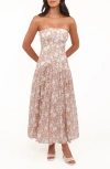 Petal And Pup Petal & Pup Nyx Strapless Drop Waist Maxi Dress In Brown