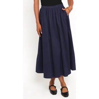 Petal And Pup Petal & Pup Oakley Pleated Midi Skirt In Blue