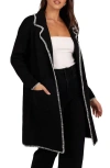 Petal And Pup Petal & Pup Oaklynn Whipstitched Sweater Coat In Black