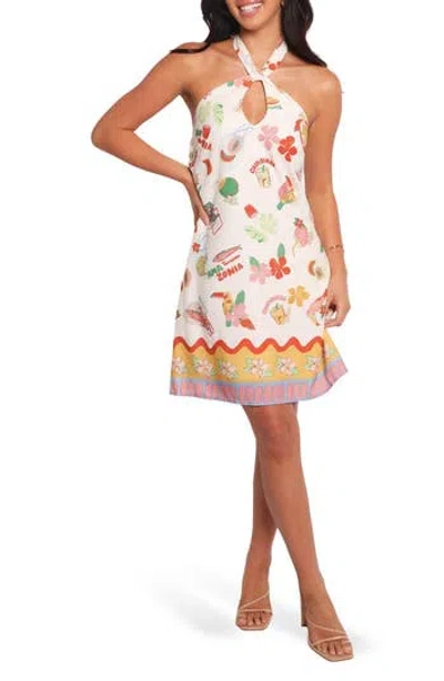 Petal And Pup Petal & Pup Octavia Halter Neck Minidress In Multi