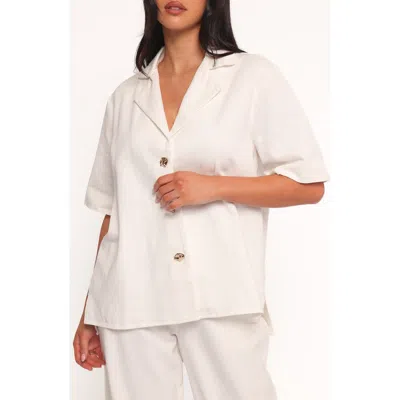 Petal And Pup Petal & Pup Odelia Short Sleeve Denim Button-up Shirt In Multi