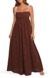 Petal And Pup Petal & Pup Odessa Cotton Eyelet Maxi Dress In Brown