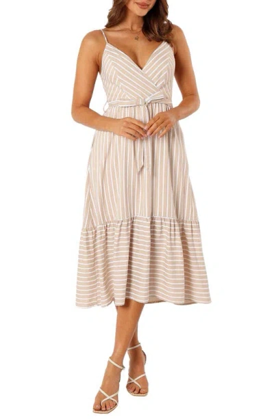 Petal And Pup Petal & Pup Odette Stripe Midi Dress In Neutral
